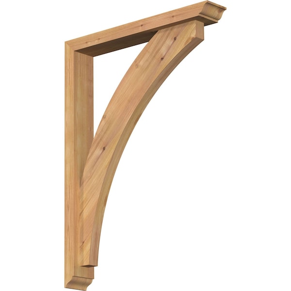 Ekena Millwork Thorton Traditional Smooth Bracket w/ Offset Brace, Western Red Cedar, 3 1/2"W x 22"D x 30"H BKT0402X22X30THR01SWR - main